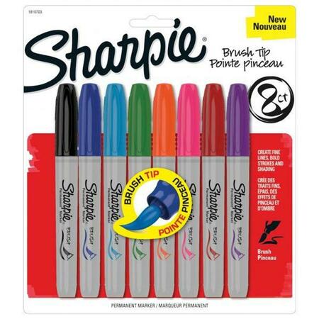 SHARPE MANUFACTURING SN 8-Color Brush Markers Set 1810703